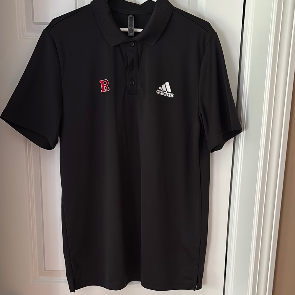 Rutgers Adidas Sideline Black Polo